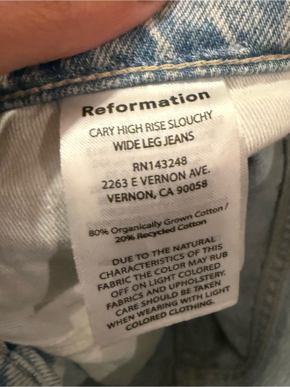 Reformation Light Wash Wide Leg Jeans - Picture 5 of 5